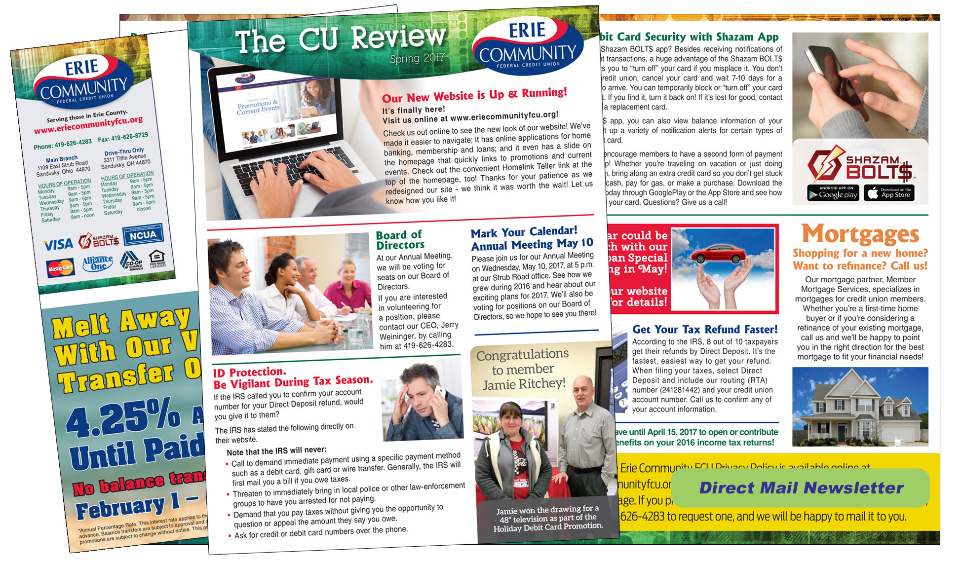 A newsletter with photos of people on computers.